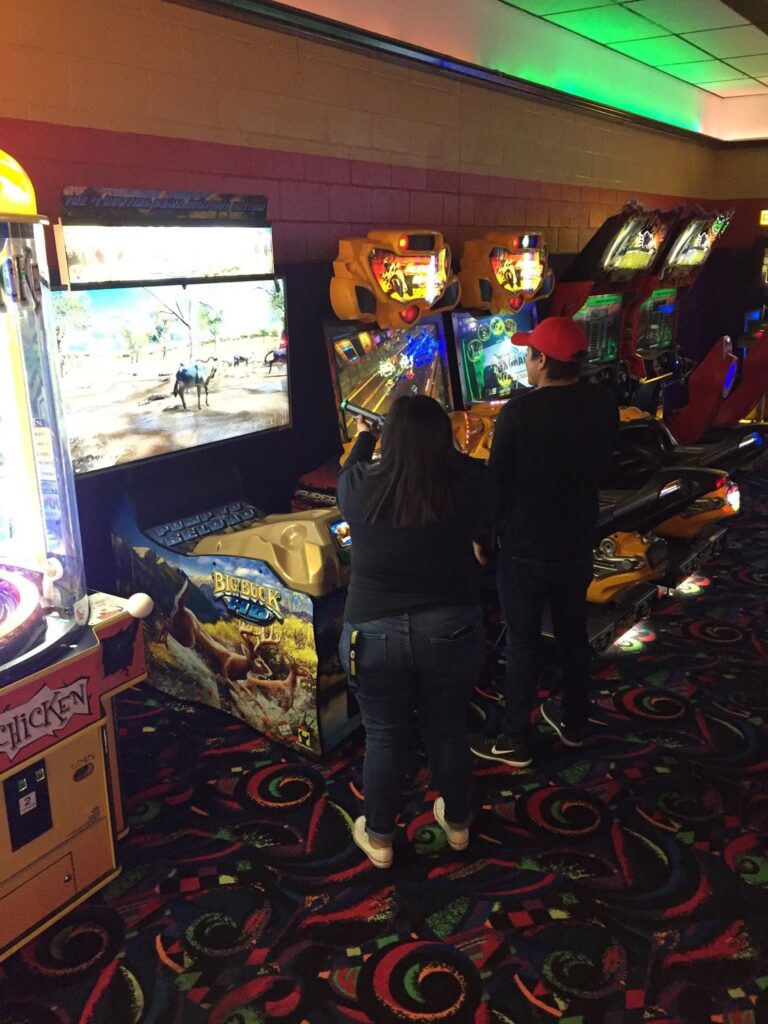 two people Birthday celebration with arcade games